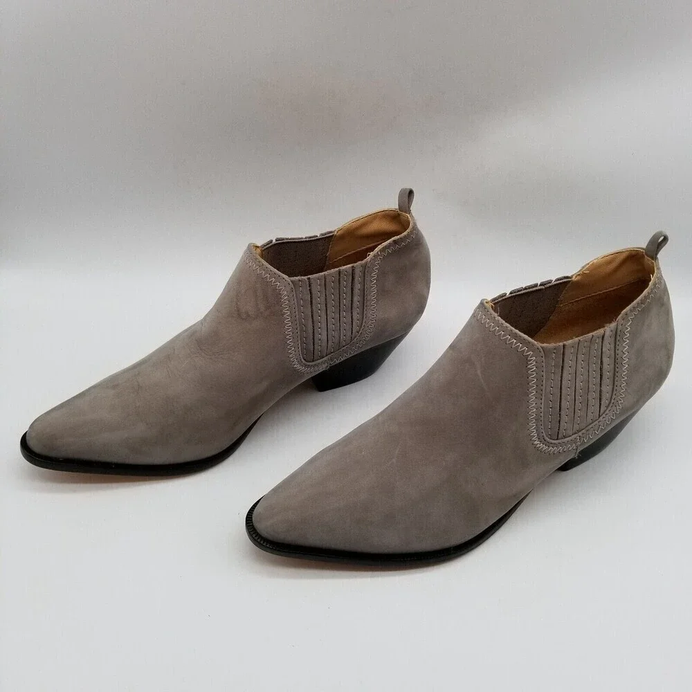 Schutz‎ Womens Jacqueline Taupe Leather Almond Toe Ankle Booties Size 9.5 B